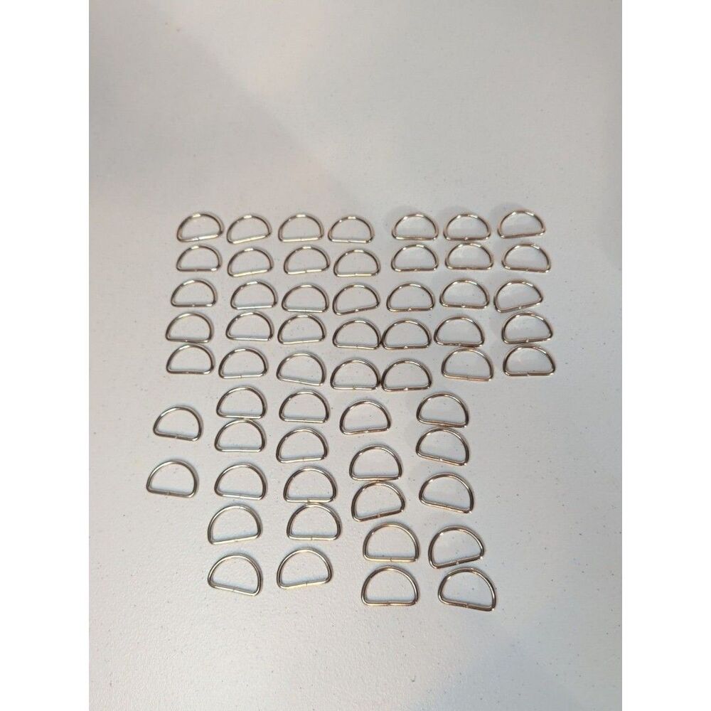 52 Pieces Metal D Rings 1 Inch Non Welded Nickel Hardware Bags Ring for Purse,